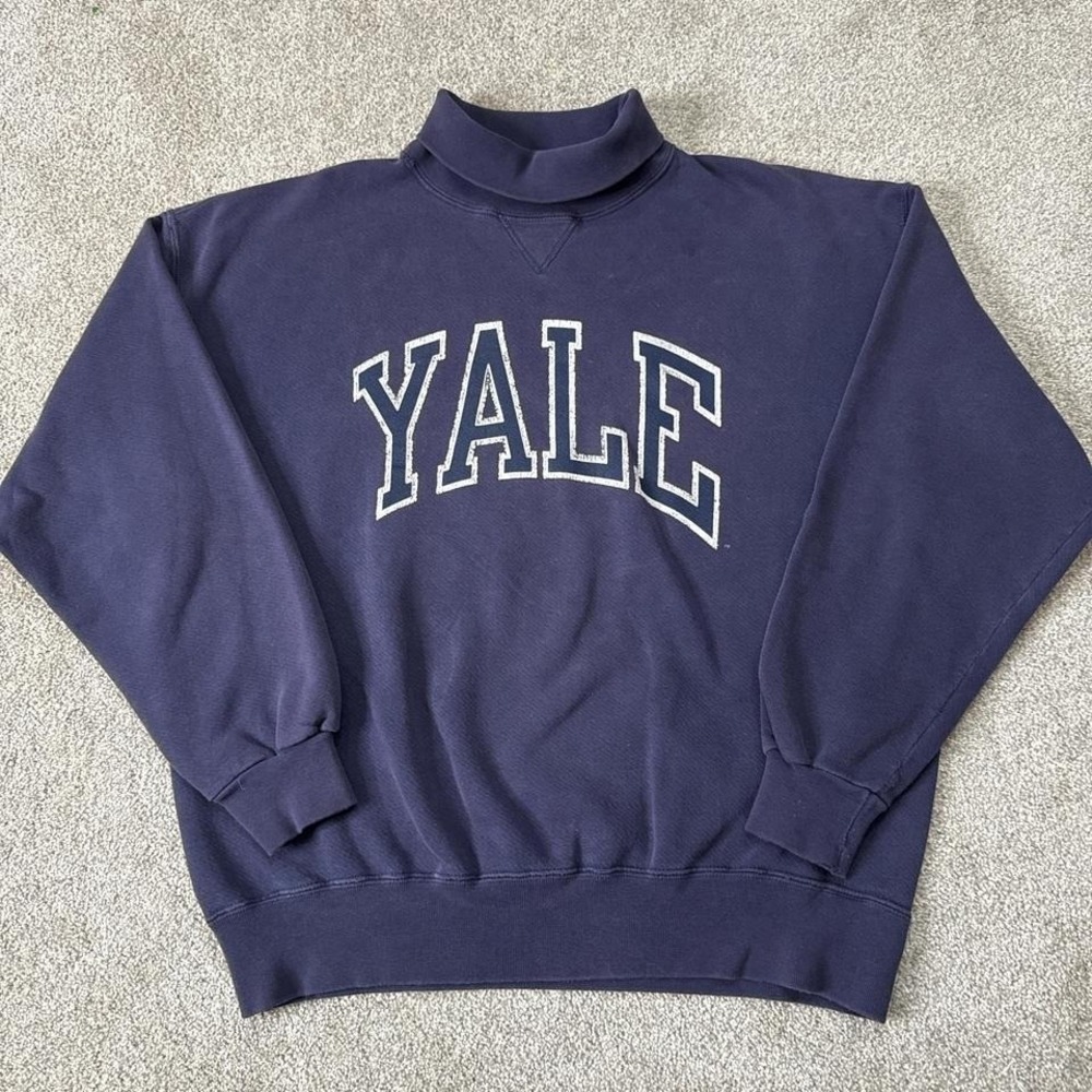 Vintage 90s Yale Turtleneck Russell Athletic Sweatshirt XL